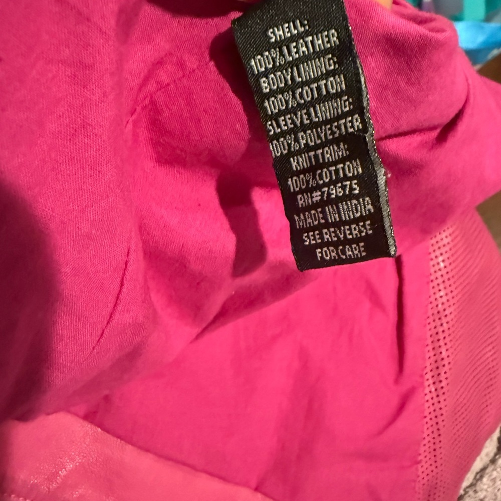 Rare Neimen Marcus Pink Women's leather Jacket sz.XL - Picture 8 of 11